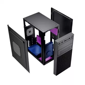 Caixa de PC GEMBIRD Fornax K300 Mini Tower — Mini-ITX/Micro ATX, SPCC, 2,17 kg, USB 3.2, 1x baía de 2,5 polegadas, 4 slots de expansão