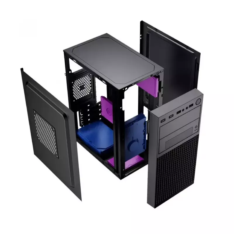 Gembird Fornax K300 caixa de PC Mini Tower, Micro-ATX/Mini-ITX, 2x USB 3.0 + 2x USB 2.0, HD Audio, sem fonte de alimentação, SPCC, 2,17 kg, preta