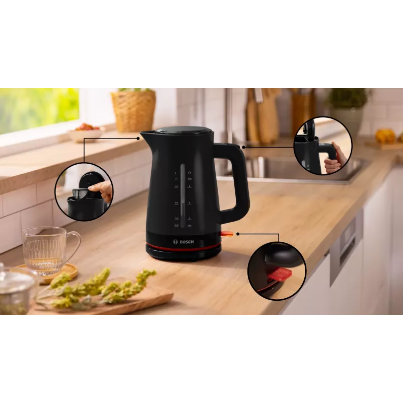 Chaleira elétrica Bosch MyMoment TWK3M123 — 1,7 L, 2400 W, preto