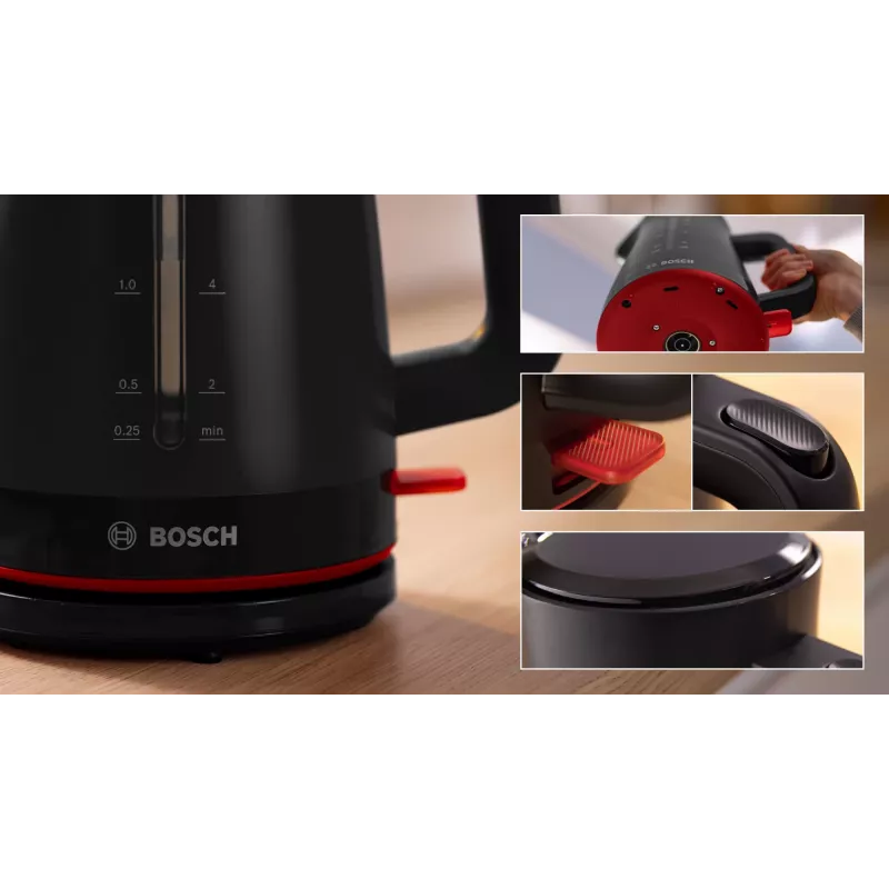 Chaleira elétrica Bosch MyMoment TWK3M123 — 1,7 L, 2400 W, preto