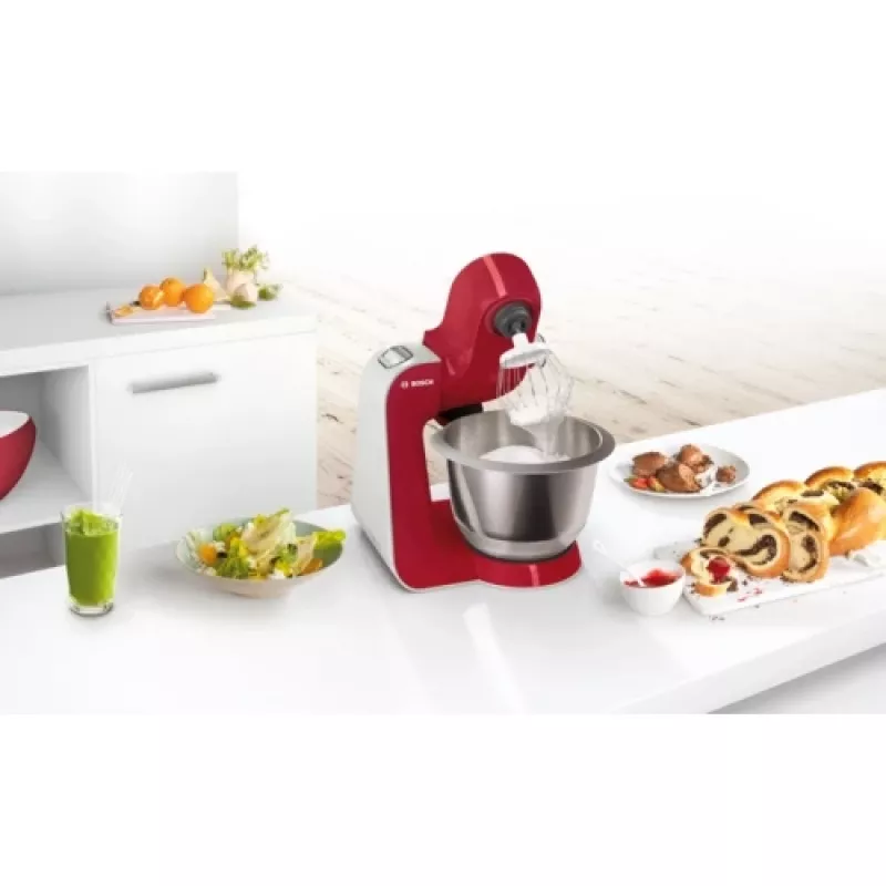 Bosch MUM58720 robot de cozinha 1000 W 3,9 l cinzento, vermelho, aço inoxidável