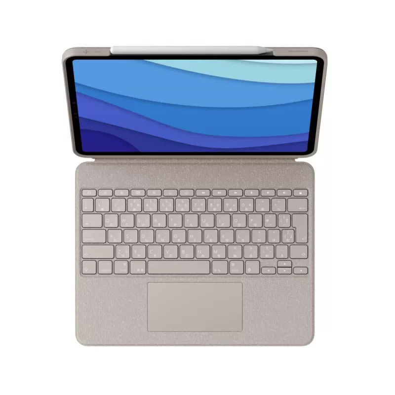 Combo Touch LOGITECH - Sand para iPad Pro 12,9 polegadas (5.ª geração) - US International QWERTY
