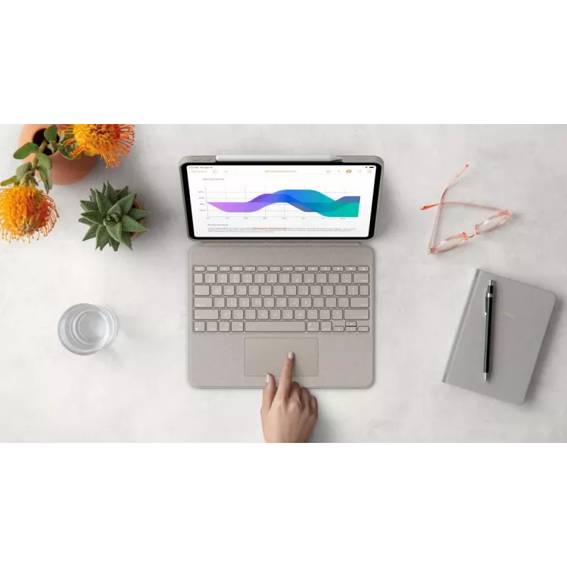 Combo Touch LOGITECH - Sand para iPad Pro 12,9 polegadas (5.ª geração) - US International QWERTY