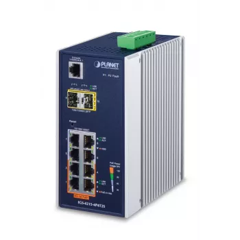 Switch gerido PLANET - Industrial 4 portas 10/100/1000t 802.3at PoE + 4 portas 10/100/1000t + 2 portas 100/1000x Sfp
