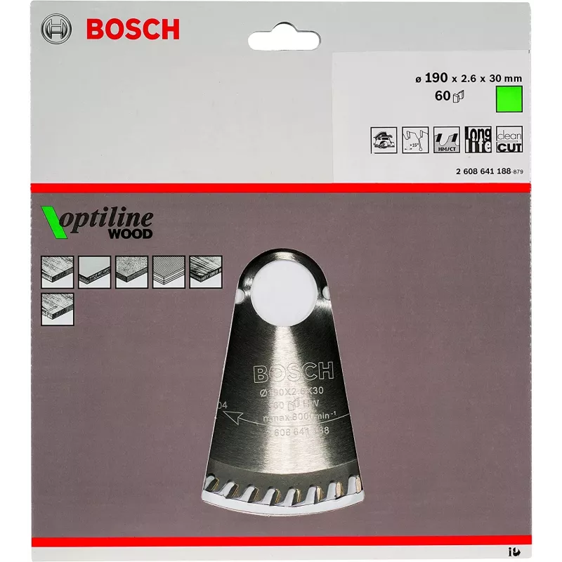 Lâminas de serra circular Bosch Optiline Wood 2608641188