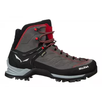 Salewa MTN Trainer Mid GTX homem adulto Charcoal cinzento vermelho couro camurça Vibram