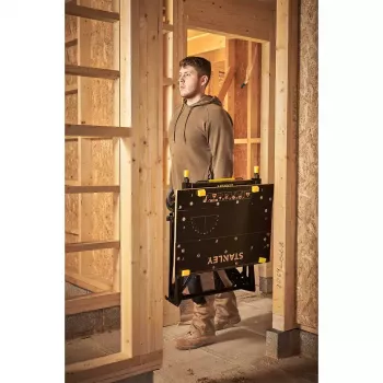 Bancada de trabalho para madeira Stanley STST83800-1 bambu aço preto amarelo 625 mm
