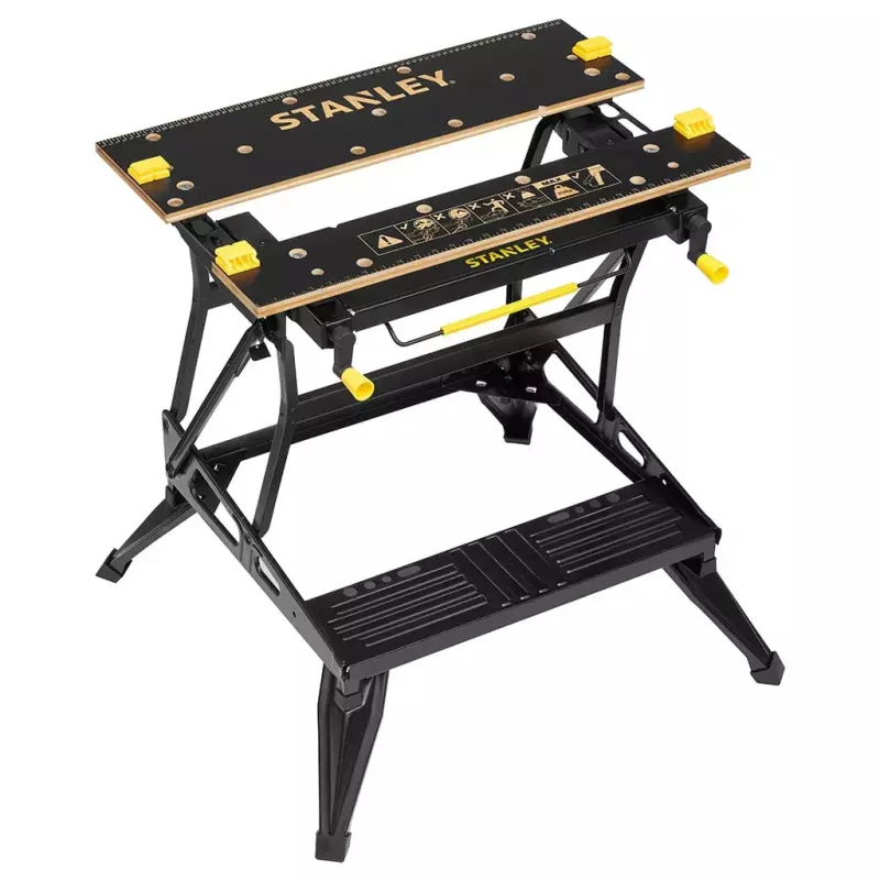 Bancada de trabalho para madeira Stanley STST83800-1 bambu aço preto amarelo 625 mm