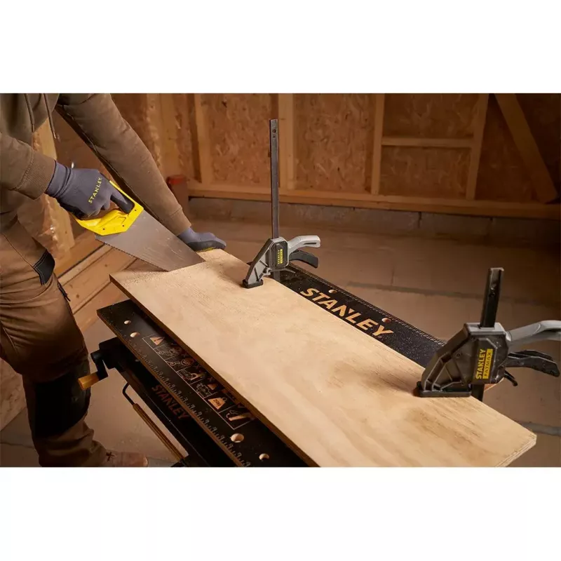 Bancada de trabalho para madeira Stanley STST83800-1 bambu aço preto amarelo 625 mm