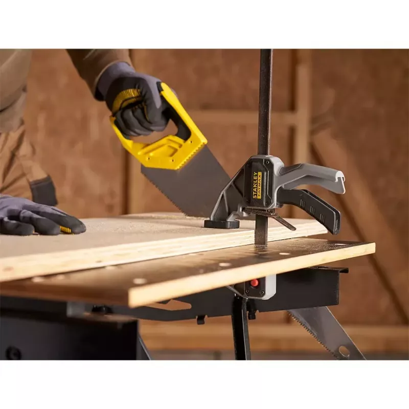 Bancada de trabalho para madeira Stanley STST83800-1 bambu aço preto amarelo 625 mm