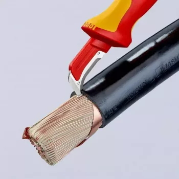 X-ato Knipex 98 55 SB vermelho amarelo lâmina fixa