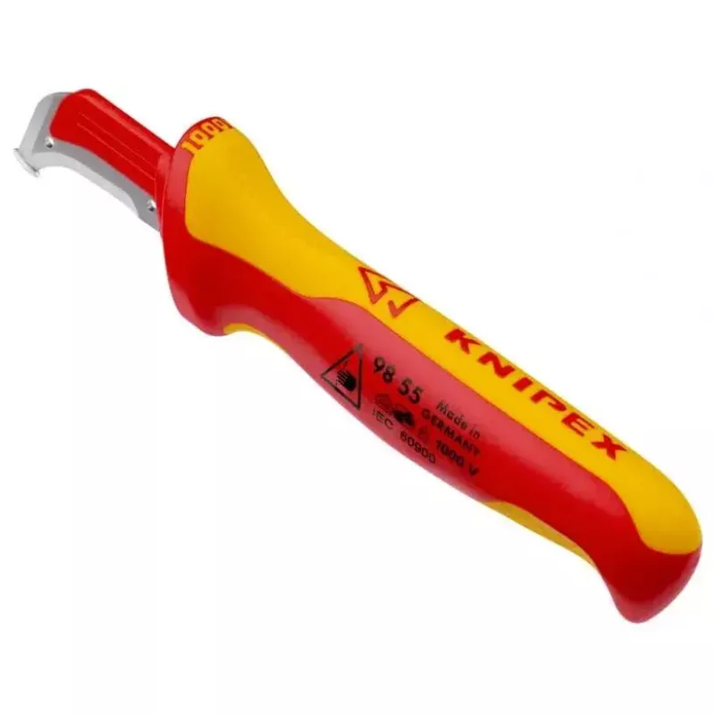 X-ato Knipex 98 55 SB vermelho amarelo lâmina fixa
