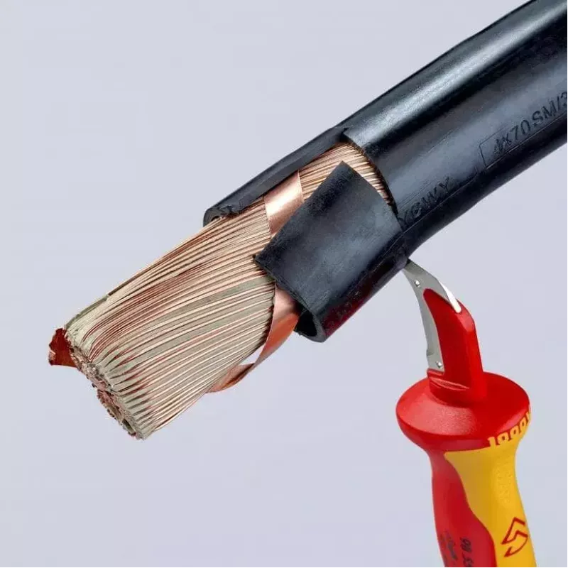 X-ato Knipex 98 55 SB vermelho amarelo lâmina fixa