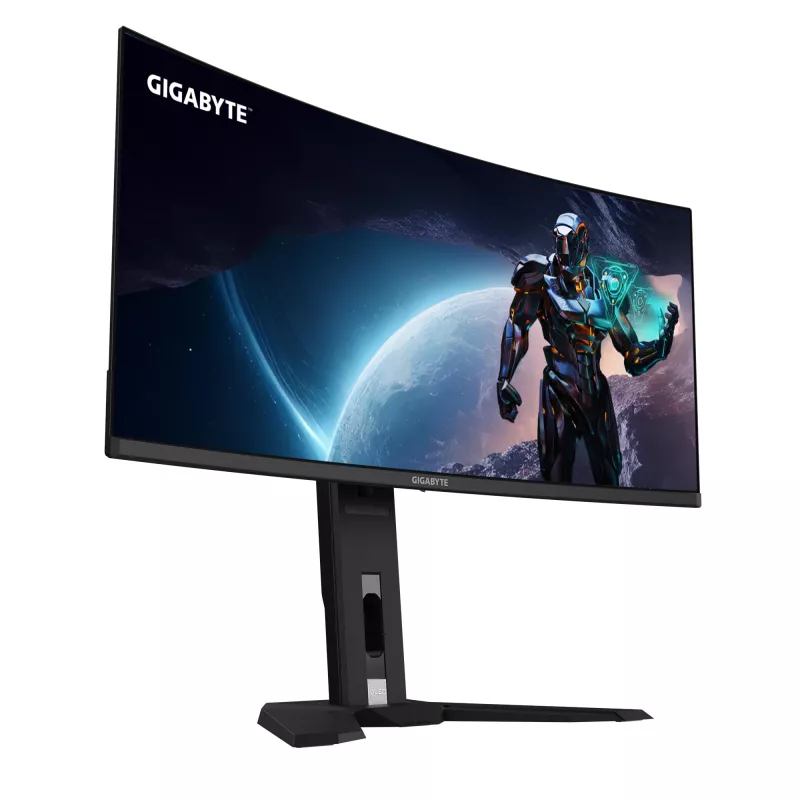GIGABYTE MO34WQC2 34 polegadas OLED WQHD Curved Gaming Monitor - 3440 x 1440, 240Hz, 0,03ms, KVM, 250 cd/m², FreeSync Premium Pro, DisplayHDR True Black 400, HDMI 2.1, DisplayPort 1.4