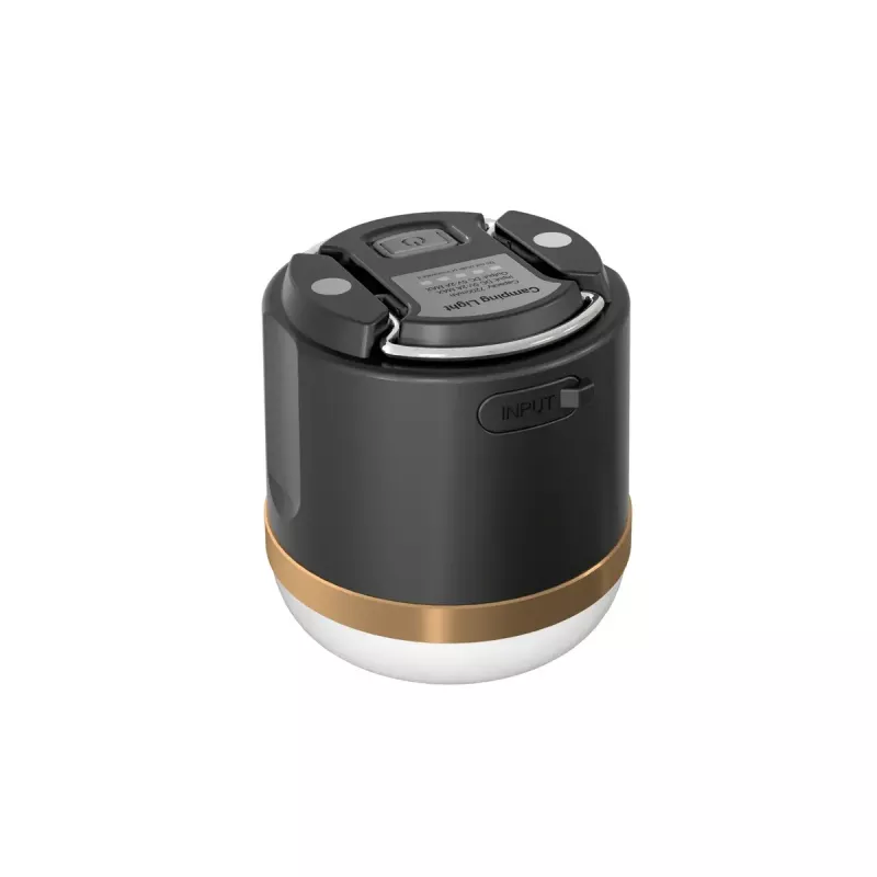 EcoFlow SCLI-B lanterna de campismo a bateria, 400 lm, 3600 mAh, entrada USB-C, caixa em ABS+TPR, IP54, preto/dourado/branco