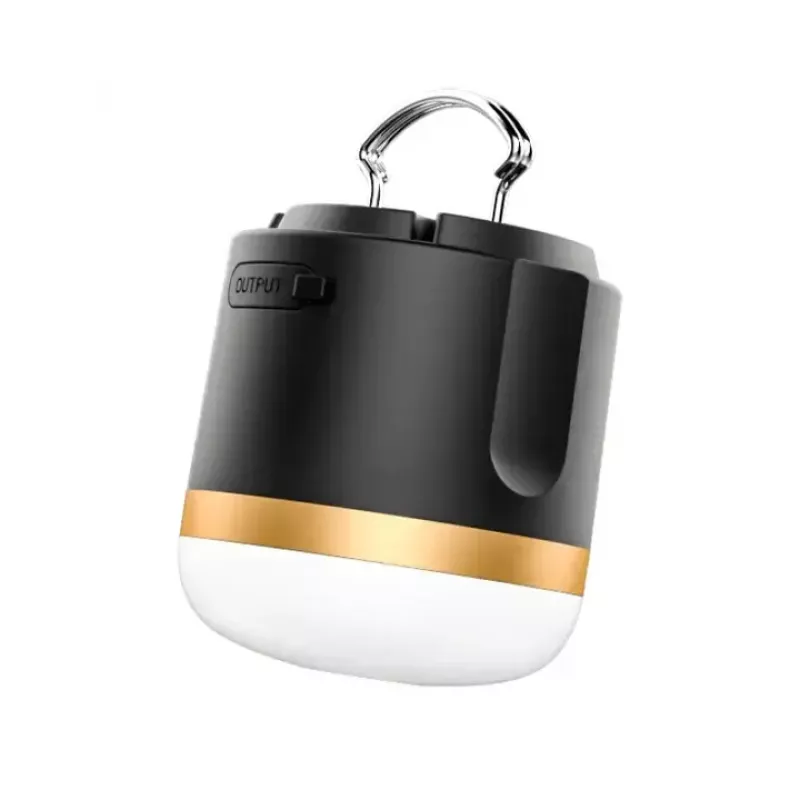 EcoFlow SCLI-B lanterna de campismo a bateria, 400 lm, 3600 mAh, entrada USB-C, caixa em ABS+TPR, IP54, preto/dourado/branco