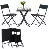 Conjunto de mobiliário de jardim Extralink L-0201P — 2 cadeiras e mesa preta