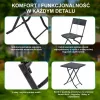 Conjunto de mobiliário de jardim Extralink L-0201P — 2 cadeiras e mesa preta