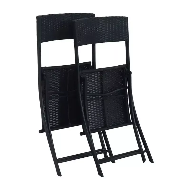 Conjunto de mobiliário de jardim Extralink L-0201P — 2 cadeiras e mesa preta