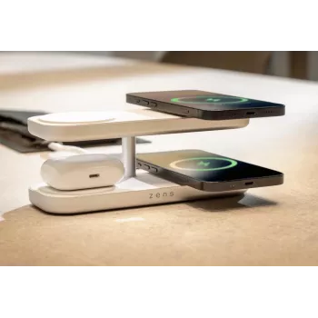 Carregador sem fios ZENS Quattro Wireless Charger Pro 4 branco