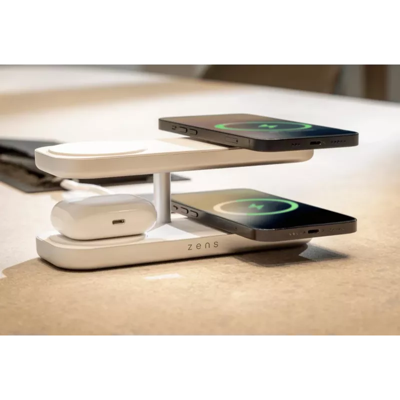 Carregador sem fios ZENS Quattro Wireless Charger Pro 4 branco