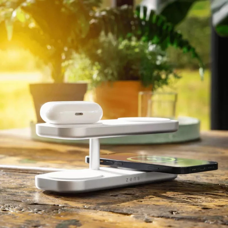 Carregador sem fios ZENS Quattro Wireless Charger Pro 4 branco