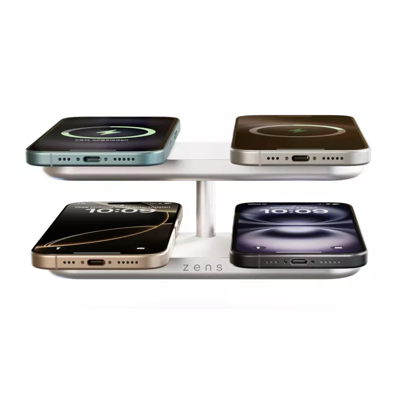 Carregador sem fios ZENS Quattro Wireless Charger Pro 4 branco