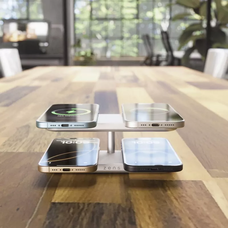 Carregador sem fios ZENS Quattro Wireless Charger Pro 4 branco