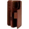 Decoded capa para telemóvel com carteira de couro removível para iPhone 16 Pro – castanha, couro genuíno, microfibra, ecrã de 6,3 polegadas, 3 compartimentos para cartões