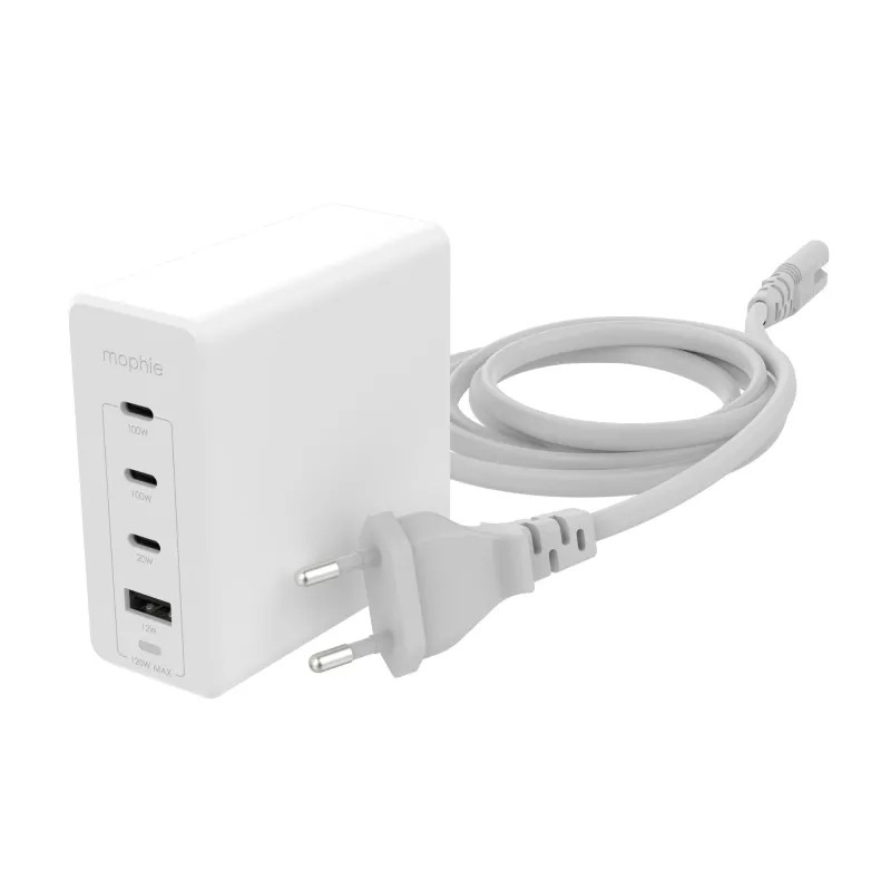 mophie adaptador de parede acessórios USB-C-PD-HUB-120W-GAN-branco-EU (3xUSBC + 1xUSBA)