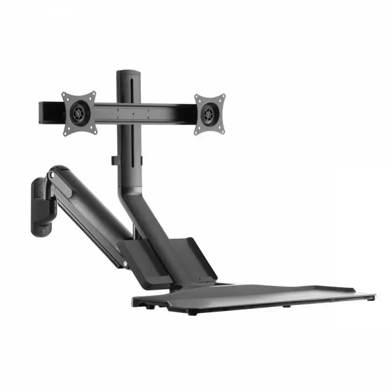 Suporte de parede duplo para monitor MACLEAN MC-633 mola a gás para monitores de 17