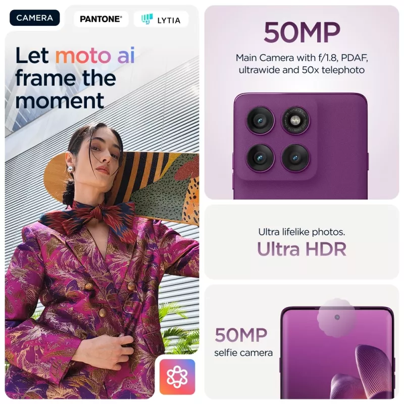 Motorola edge 60 pro 16,9 cm (6,67 polegadas) Dual SIM Android 15 5G USB Type-C 12 GB 512 GB 6000 mAh roxo