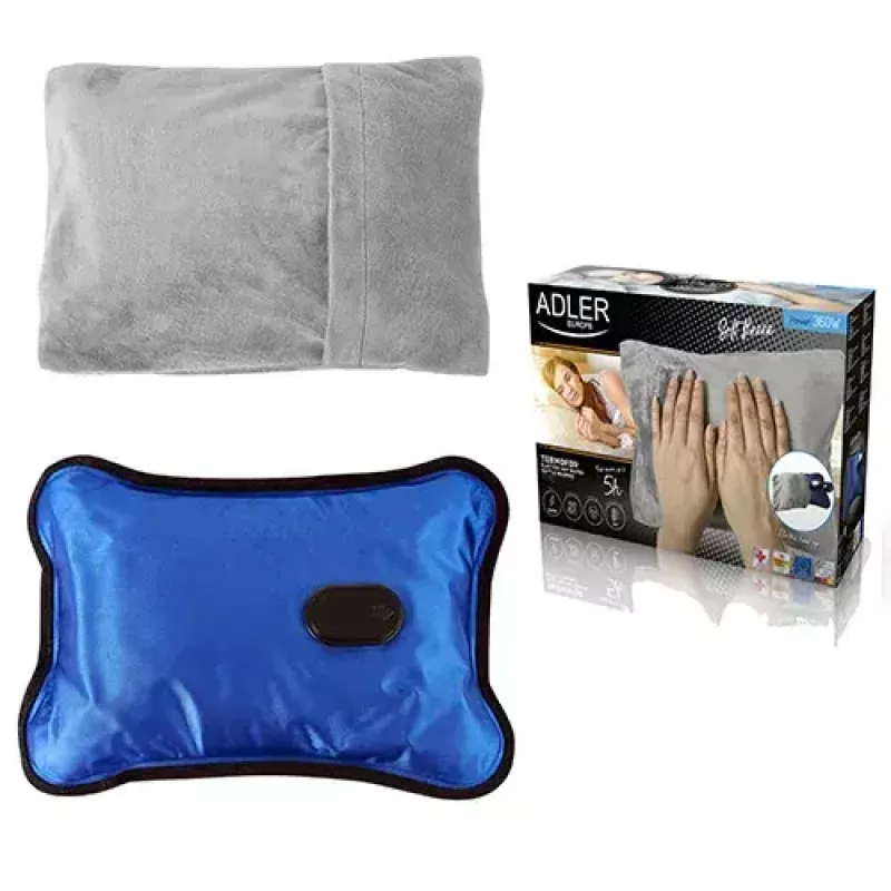 Saco de água quente elétrico Adler AD 7427 — 360 W, azul, 250×90×160 mm, cabo removível