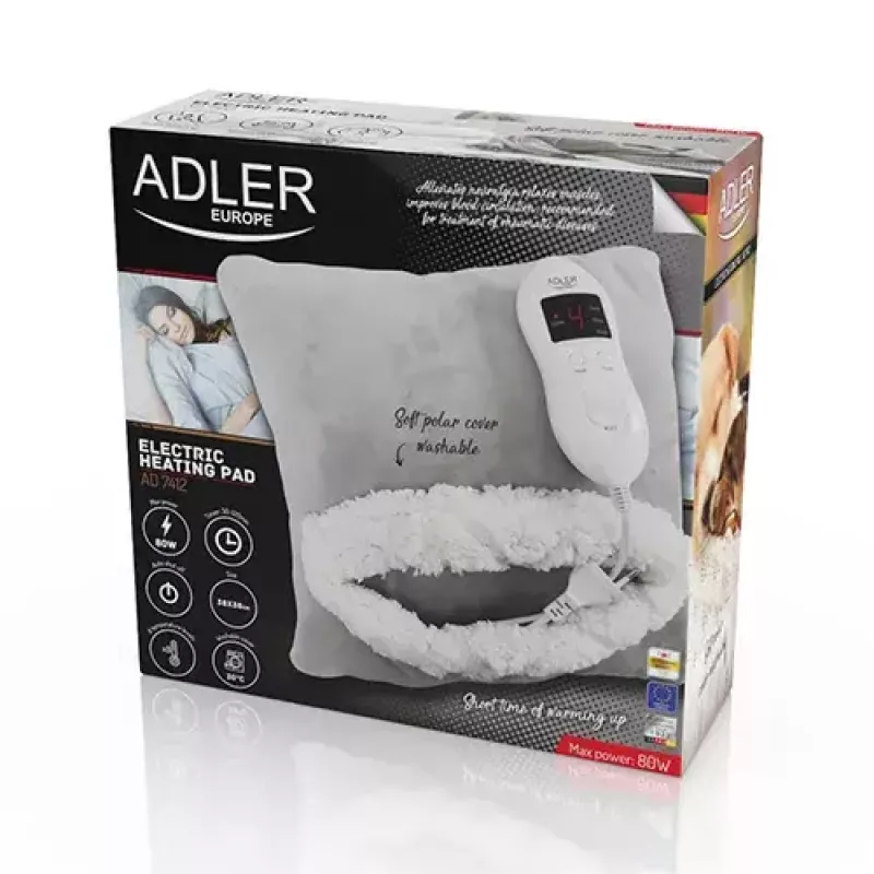 Adler AD 7412 almofada elétrica de aquecimento, 80 W