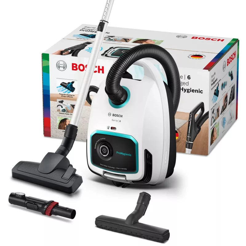 Bosch Serie 6 BGL6HYG1 ProHygienic aspirador de trenó, a seco, 600 W, com saco, 4 l, branco