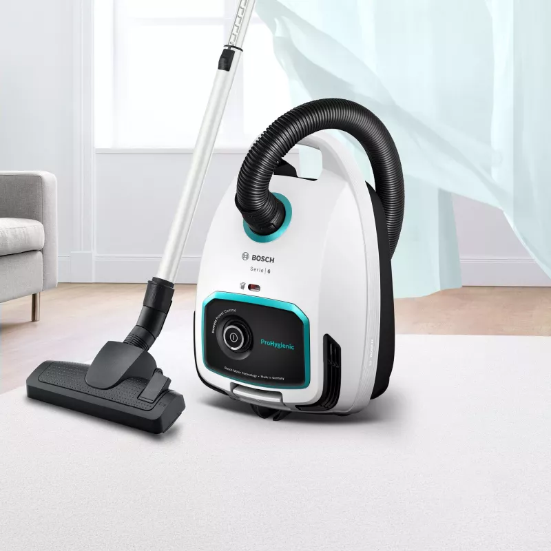 Bosch Serie 6 BGL6HYG1 ProHygienic aspirador de trenó, a seco, 600 W, com saco, 4 l, branco