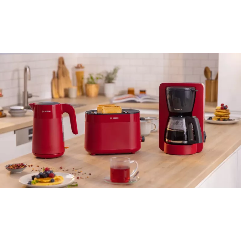 Torradeira Bosch TAT2M124 — 2 fatias 950 W, vermelho, centragem do pão, descongelação, lift
