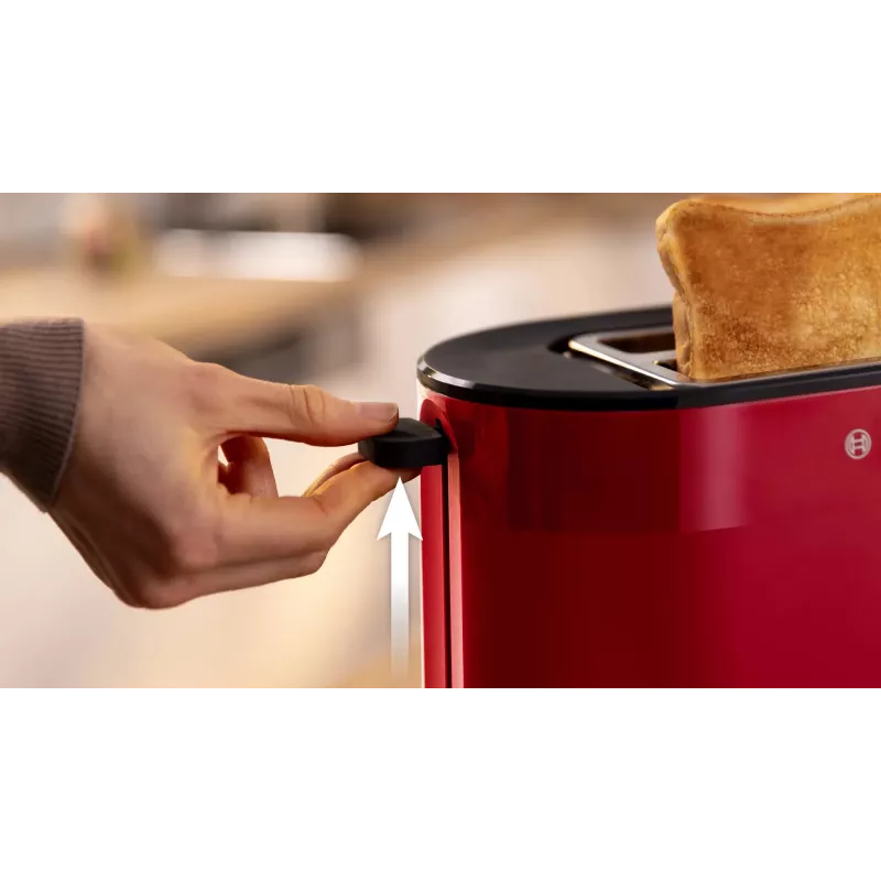 Torradeira Bosch TAT2M124 — 2 fatias 950 W, vermelho, centragem do pão, descongelação, lift