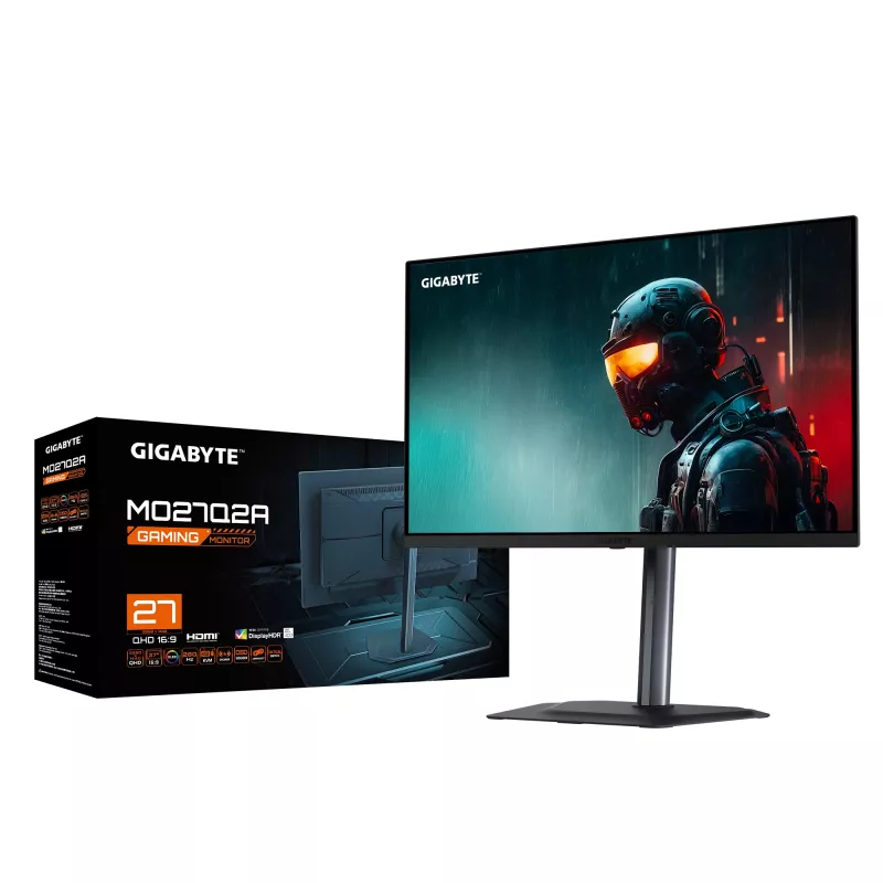 Monitor gaming GIGABYTE MO27Q2A 27 polegadas OLED 2K QHD - 2560 x 1440, 280Hz, 0,03ms, 250 cd/m², FreeSync Premium Pro, DisplayHDR True Black 400, HDMI 2.1, Displayport 1.4