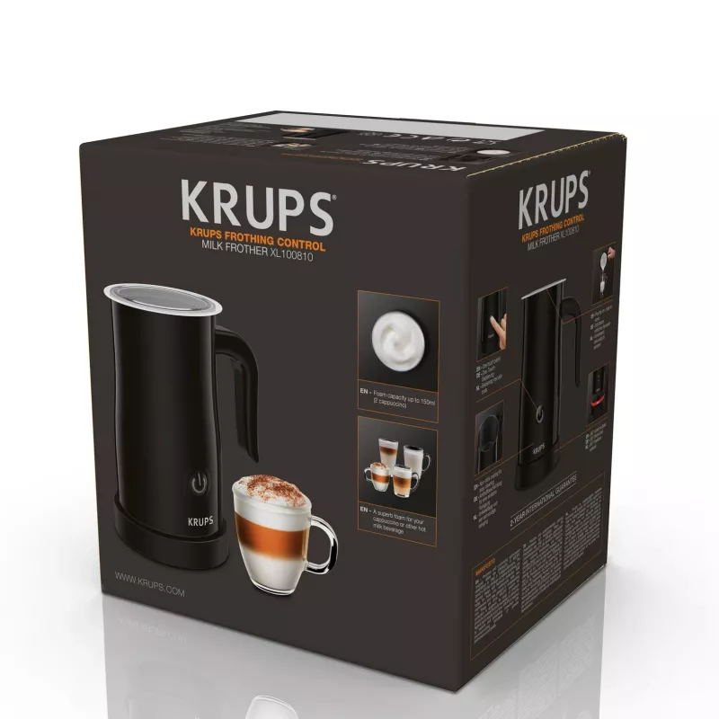 Krups XL1008 Batedor/aquecedor de leite automático, preto