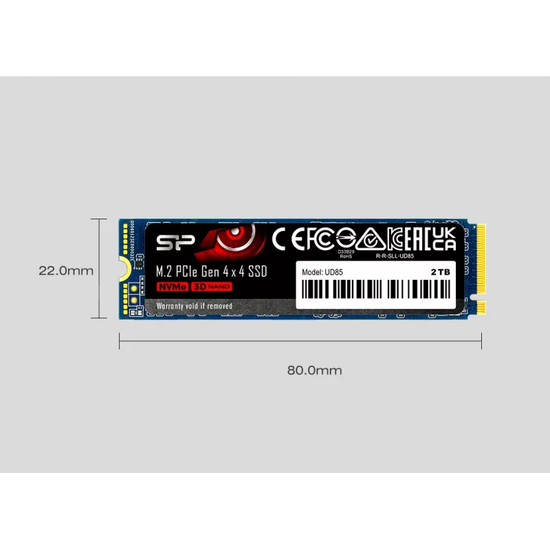 SSD SILICON POWER - UD85 - 1TB - M.2 PCI-E 4.0 3D Nand NVMe