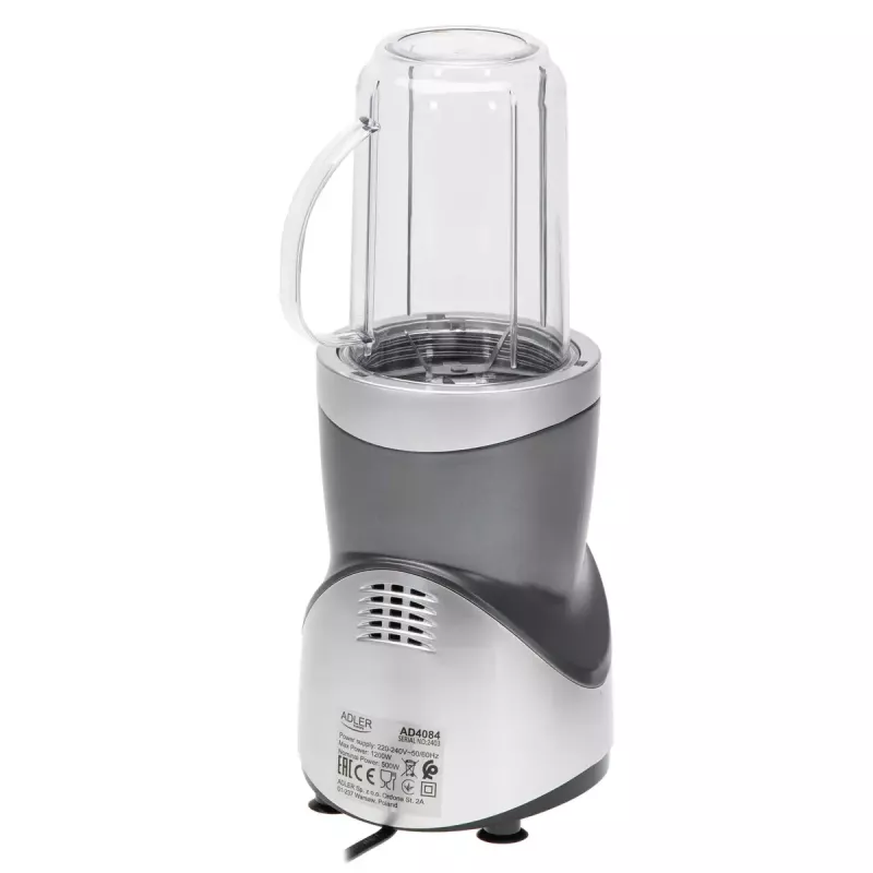 Batedeira de mesa Adler AD 4084 conjunto Smoothie — 500 W (máx. 1200 W), jarro de vidro 0,7 l, recipiente removível, preto