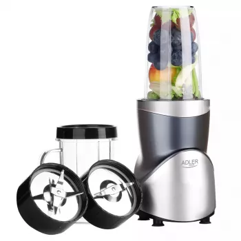 Batedeira de mesa Adler AD 4084 conjunto Smoothie — 500 W (máx. 1200 W), jarro de vidro 0,7 l, recipiente removível, preto