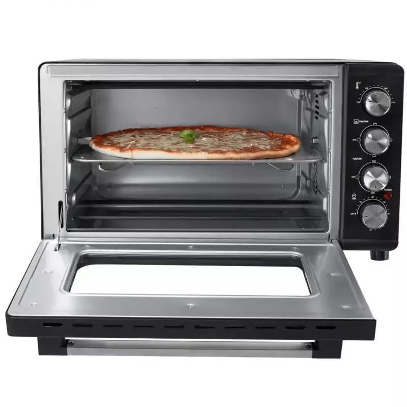 Mini-forno Adler AD 6030 — 30 L / 1500 W, temporizador mecânico, espeto rotativo, 230 °C, independente, preto
