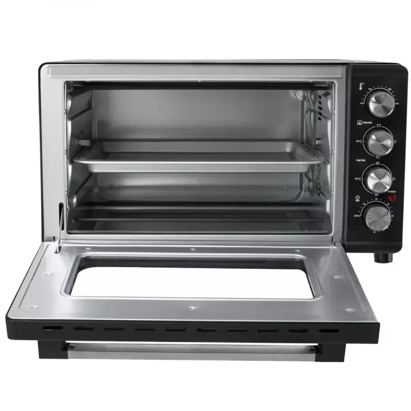 Mini-forno Adler AD 6030 — 30 L / 1500 W, temporizador mecânico, espeto rotativo, 230 °C, independente, preto