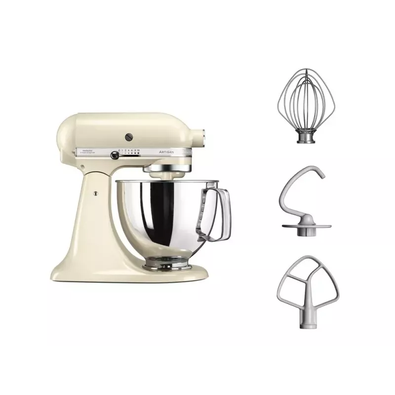 Batedeira KITCHENAID 5KSM125EAC — 300 W, tigela de 4,8 L, 10 velocidades, creme