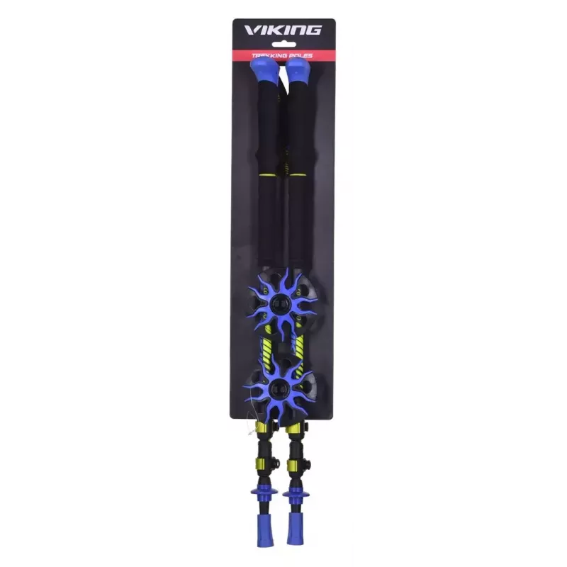Bastões de trekking Viking Carbo Lite preto lime, 175 cm, carbono, 610 g