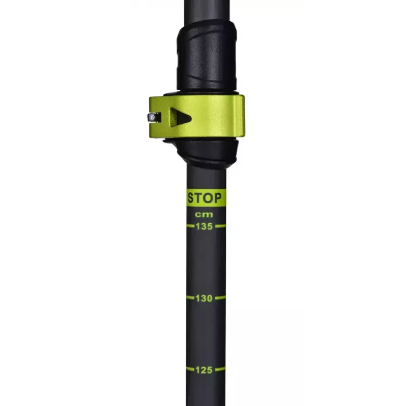 Bastões de trekking Viking Carbo Lite preto lime, 175 cm, carbono, 610 g