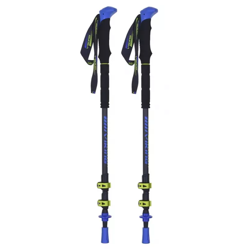 Bastões de trekking Viking Carbo Lite preto lime, 175 cm, carbono, 610 g