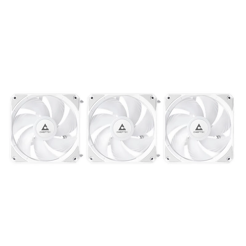 Refrigeração líquida All-in-One CHIEFTEC CLC-360-RGB-W — radiador de 360 mm, 3 ventoinhas RGB de 120 mm, branco, tubos de 40 cm